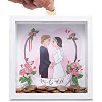 Los mejores  - GLÜCKSWOLKE – Hucha Boda I Mr &amp- Mrs Decoracion I Regalo de Bodas I Regalos de Aniversario Boda I 3D Marco de Fotos…